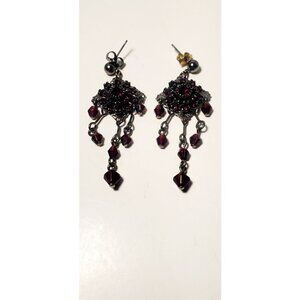 Indie Designs Wine Colored Stylish Crafted Vintage Inspired Chandelier Earrings